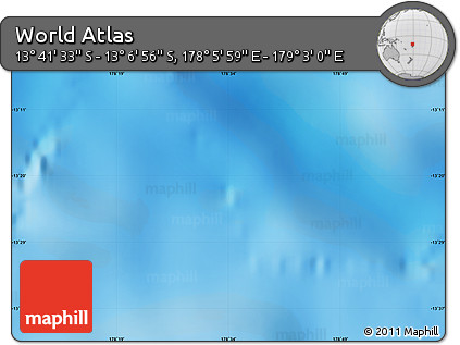 Physical Map of the Area around 13° 24' 15" S, 178° 34' 29" E