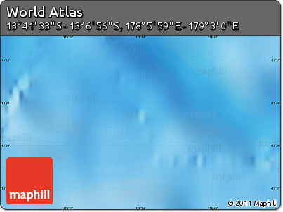 Physical Map of the Area around 13° 24' 15" S, 178° 34' 29" E