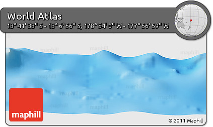 Physical Panoramic Map of the Area around 13° 24' 15" S, 178° 25' 30" W