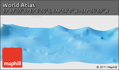 Physical Panoramic Map of the Area around 13° 24' 15" S, 178° 25' 30" W