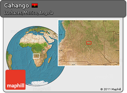 Satellite Location Map of Cahango