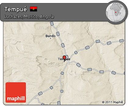 Shaded Relief Map of Tempué