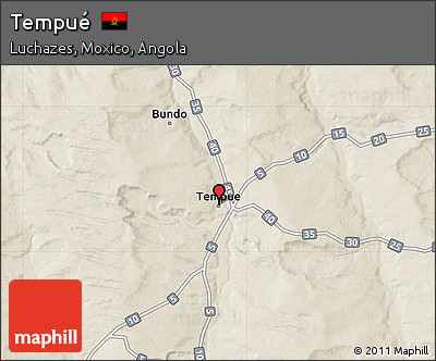 Shaded Relief Map of Tempué