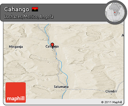 Shaded Relief Panoramic Map of Cahango