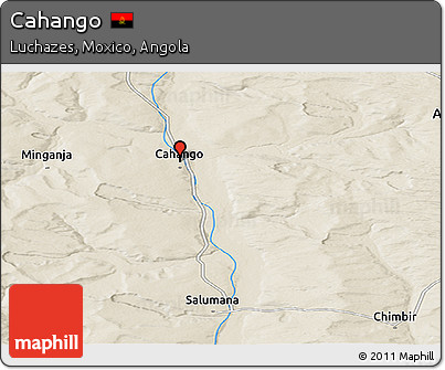 Shaded Relief Panoramic Map of Cahango