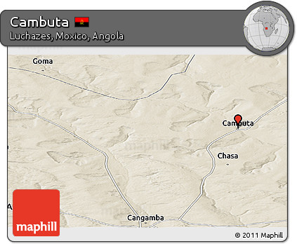 Shaded Relief Panoramic Map of Cambuta