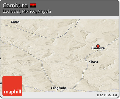Shaded Relief Panoramic Map of Cambuta