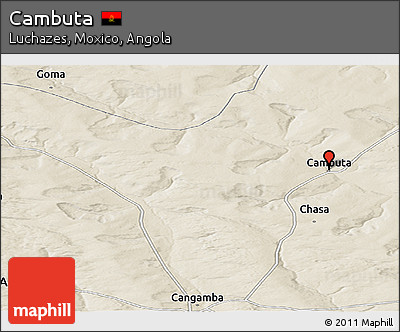 Shaded Relief Panoramic Map of Cambuta