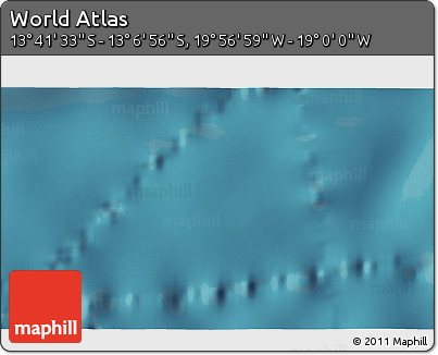 Satellite 3D Map of the Area around 13° 24' 15" S, 19° 28' 30" W