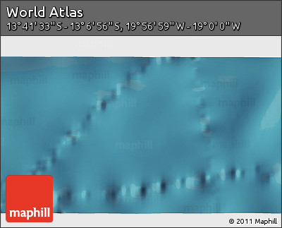 Satellite 3D Map of the Area around 13° 24' 15" S, 19° 28' 30" W