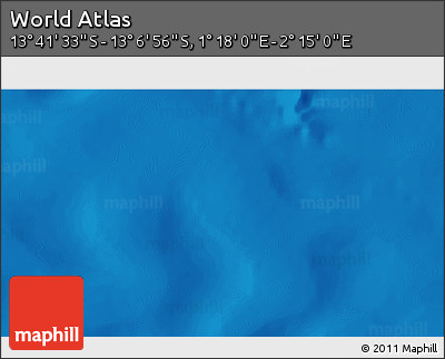 Physical 3D Map of the Area around 13° 24' 15" S, 1° 46' 29" E