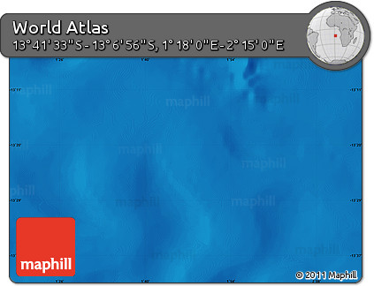 Physical Map of the Area around 13° 24' 15" S, 1° 46' 29" E