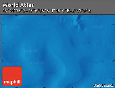 Physical Map of the Area around 13° 24' 15" S, 1° 46' 29" E