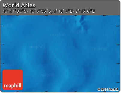 Physical Map of the Area around 13° 24' 15" S, 1° 46' 29" E