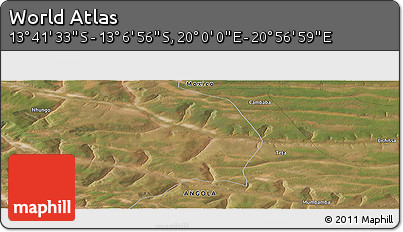 Satellite Panoramic Map of the Area around 13° 24' 15" S, 20° 28' 30" E