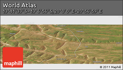 Satellite Panoramic Map of the Area around 13° 24' 15" S, 20° 28' 30" E