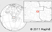 Blank Location Map of the area around 13° 24' 15" S, 21° 19' 30" E