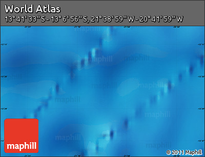 Physical Map of the Area around 13° 24' 15" S, 21° 10' 29" W