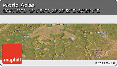 Satellite Panoramic Map of the Area around 13° 24' 15" S, 23° 52' 30" E