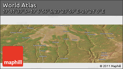 Satellite Panoramic Map of the Area around 13° 24' 15" S, 23° 52' 30" E