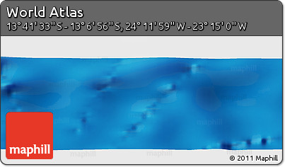 Shaded Relief Panoramic Map of the Area around 13° 24' 15" S, 23° 43' 30" W