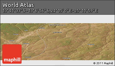 Satellite Panoramic Map of the Area around 13° 24' 15" S, 24° 43' 30" E