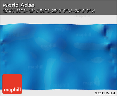Physical 3D Map of the Area around 13° 24' 15" S, 24° 34' 30" W