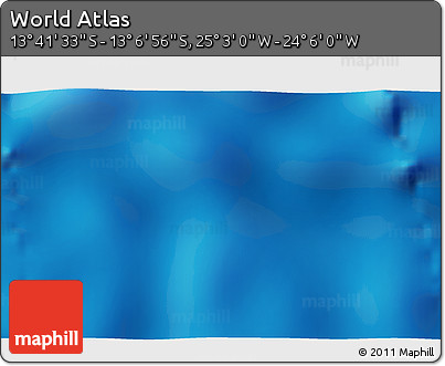 Physical 3D Map of the Area around 13° 24' 15" S, 24° 34' 30" W