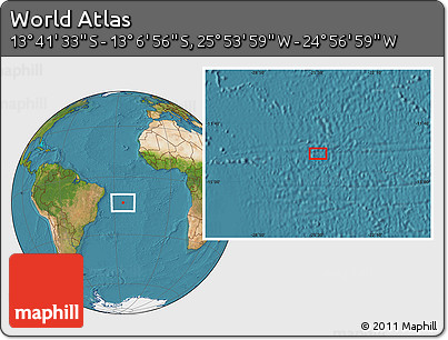 Satellite Location Map of the Area around 13° 24' 15" S, 25° 25' 29" W