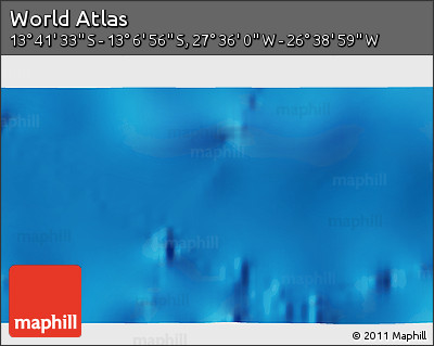Physical 3D Map of the Area around 13° 24' 15" S, 27° 7' 30" W