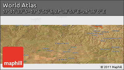 Satellite Panoramic Map of the Area around 13° 24' 15" S, 28° 7' 30" E