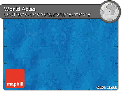 Physical Map of the Area around 13° 24' 15" S, 2° 37' 30" E