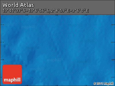 Physical Map of the Area around 13° 24' 15" S, 2° 37' 30" E