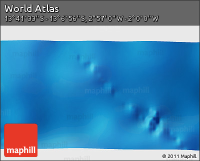 Physical 3D Map of the Area around 13° 24' 15" S, 2° 28' 30" W