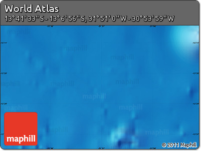 Physical Map of the Area around 13° 24' 15" S, 31° 22' 30" W