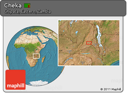 Satellite Location Map of Cheka