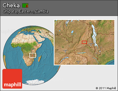 Satellite Location Map of Cheka