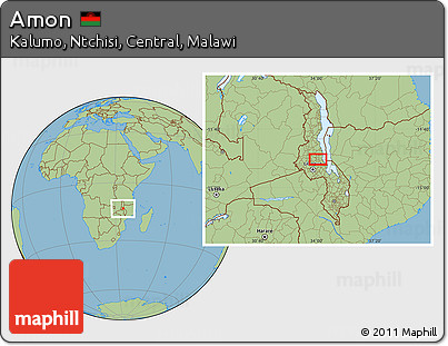 Savanna Style Location Map of Amon