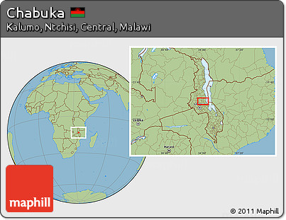 Savanna Style Location Map of Chabuka