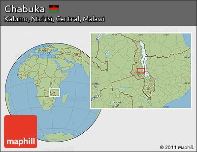 Savanna Style Location Map of Chabuka