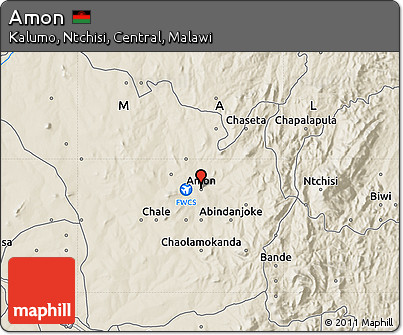 Shaded Relief Map of Amon
