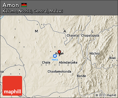 Shaded Relief Map of Amon
