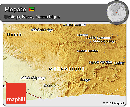 Physical Panoramic Map of Mepate