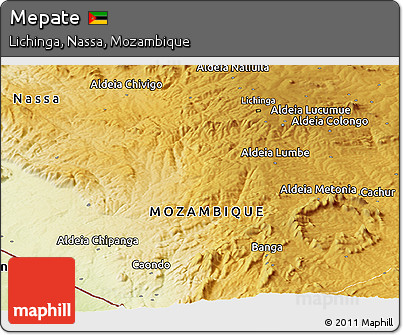Physical Panoramic Map of Mepate