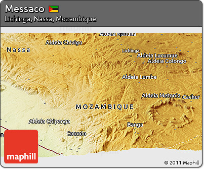 Physical Panoramic Map of Messaco