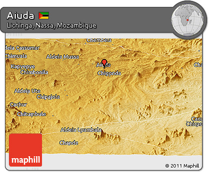 Physical Panoramic Map of Aiuda
