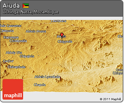 Physical Panoramic Map of Aiuda