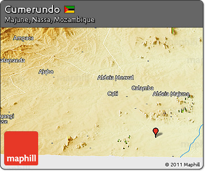 Physical Panoramic Map of Cumerundo
