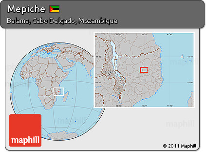 Gray Location Map of Mepiche