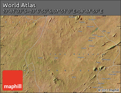 Satellite Map of the Area around 13° 24' 15" S, 38° 19' 30" E